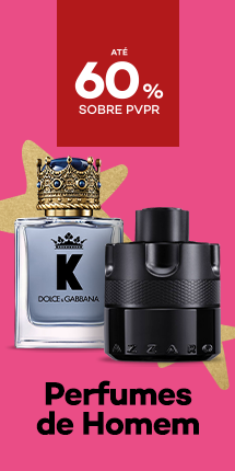 Perfumes para Homem com destaque promocional de até 60% sobre preço de Venda ao Público Recomendado